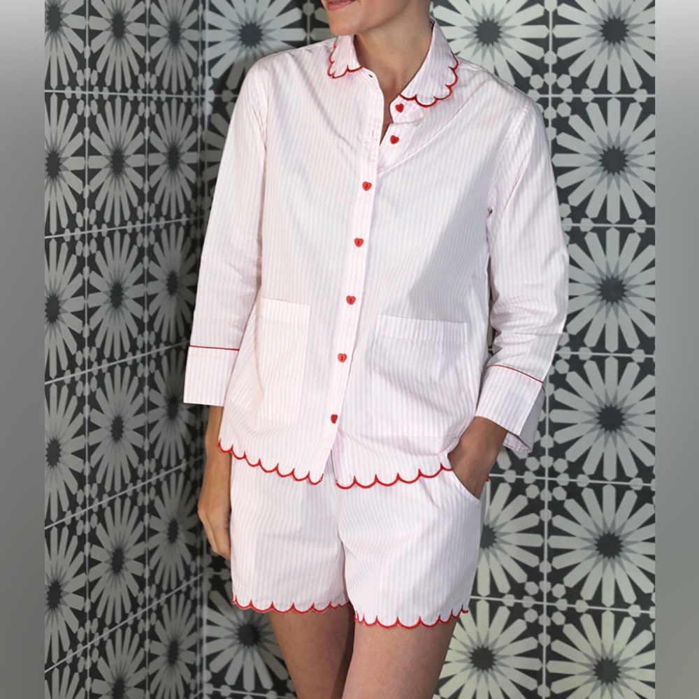 Atlantic-Pacific x Lake Striped Heart Pajamas - Size XS